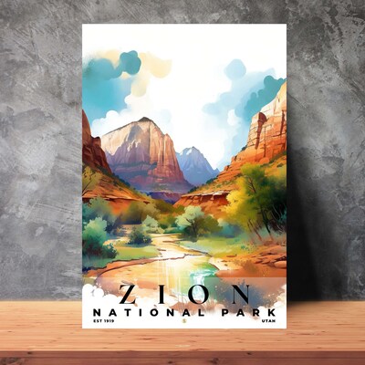 Zion National Park Poster, Travel Art, Office Poster, Home Decor | S4 - image2